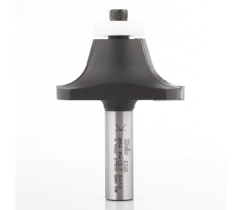 Klein rundingsfræser HM m/leje, til corian, 18°, radius 14, Ø57x32/25x83 mm, S12,7 (1/2), Z2