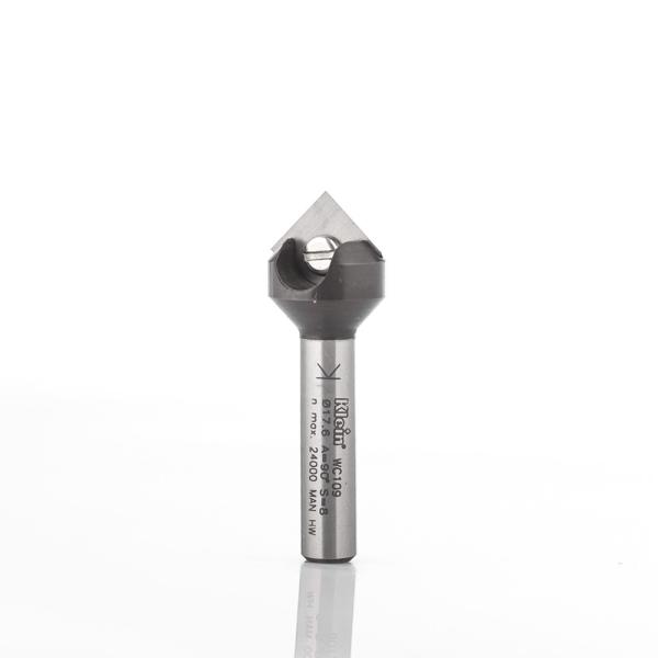 Klein v-not/graveringsfræser HM m/vendeplatte, 45°, Ø17,6x8,5x53 mm, S8, Z1