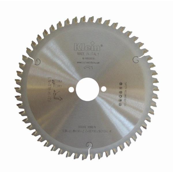 Klein håndsirkelsagblad HM 190 mm - skjærebredde 2,6 mm, senterhull 20 mm, Z54, -5°, FZ/TR
