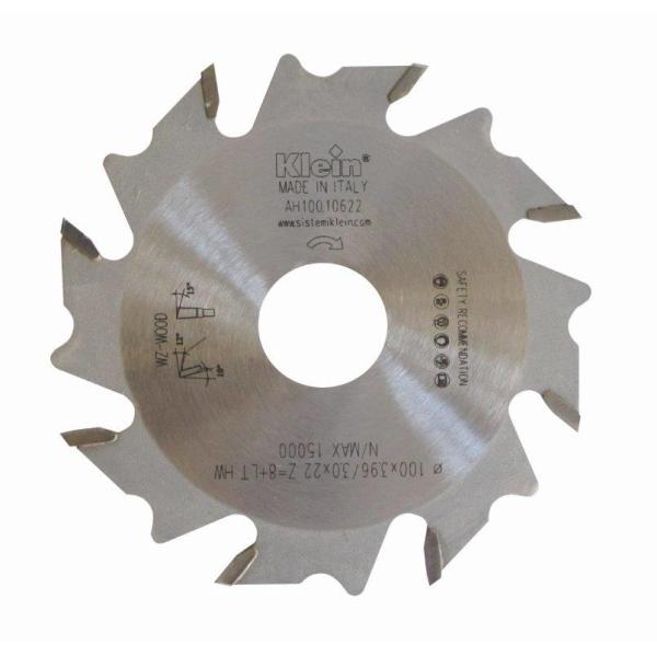 Klein notklinge HM til Lamello kiks 100 mm - snitbredde 3,96 mm, centerhul 22 mm, Z8, 15°, WZ