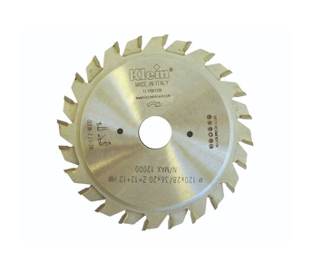 Klein justerbart forrissesagblad DIA 125 mm - skjærebredde 2,8-3,4 mm, senterhull 20 mm, Z10+10, 10°, WZ