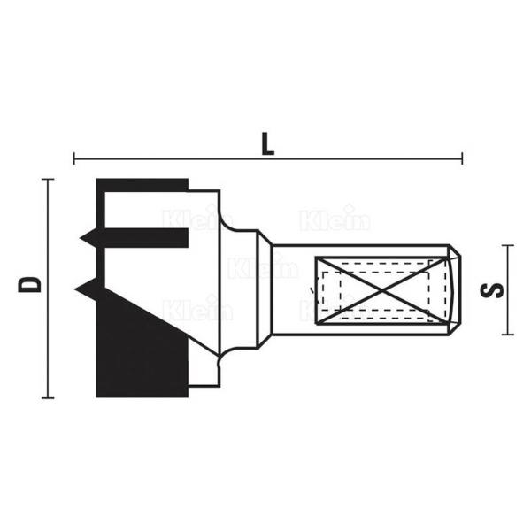 Klein kunstbor HM Ø35x38,5 mm, venstre - S10x22 mm, Z2+2