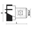 Klein kunstbor HM m/centerspids, Ø20x30 mm, højre - indvendig gevind M12X1 mm, Z2+2