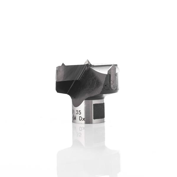 Klein beslagbor HM m/senterspiss, Ø25x30 mm, høyre - innvendig gjenger M12X1 mm, Z2+2