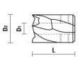 Klein planforsænker HSS Ø10/25x22 mm, højre, Z2