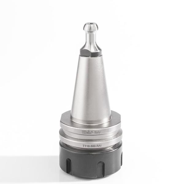 Klein ISO30 Inox chuck for spennhylse, 2-20 mm ER32, 50x50x50 mm, høyre (trekkbolt T118.891.R)