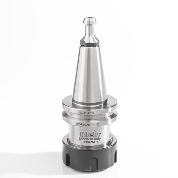 Klein ISO30 chuck for spennhylse, 2-30 mm ER32, 68x50x50 mm, m/kulelager, høyre/venstre (trekkbolt T118.891.R)