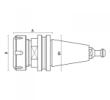 Klein ISO40 spændetangspatron, 2-20 mm ER32, 73x50x63,5 mm, højre (antræksbolt T118.893.R)