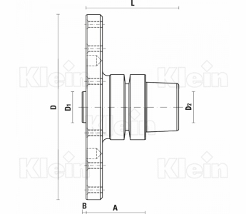 Klein HSK63E klingeadapter til store klinger Ø179x30x89 mm