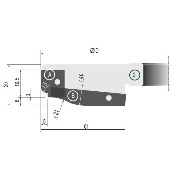 Klein profilplate B for fyllingsfres TVL185.3003X
