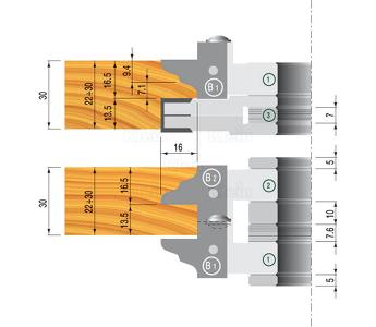 Klein profilplate B1 for not- og fjærfreser TYL132.25XXX