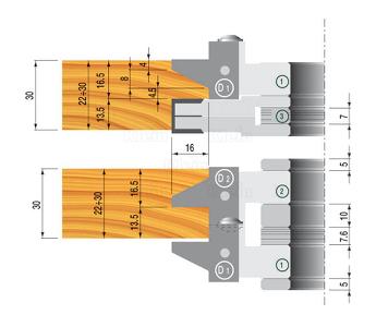 Klein profilplate D2 for not- og fjærfreser TYL132.25XXX