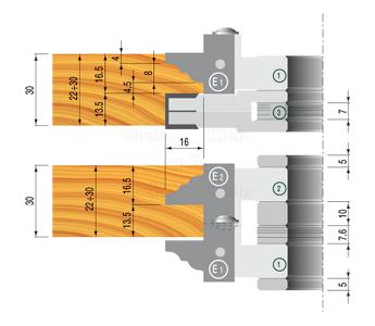 Klein profilplate E1 for not- og fjærfreser TYL132.25XXX