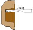 Klein fræser til låsekasse HM, m/vendeplatte, Ø16x23/105x150 mm, S16, Z2, højre, positiv spiral