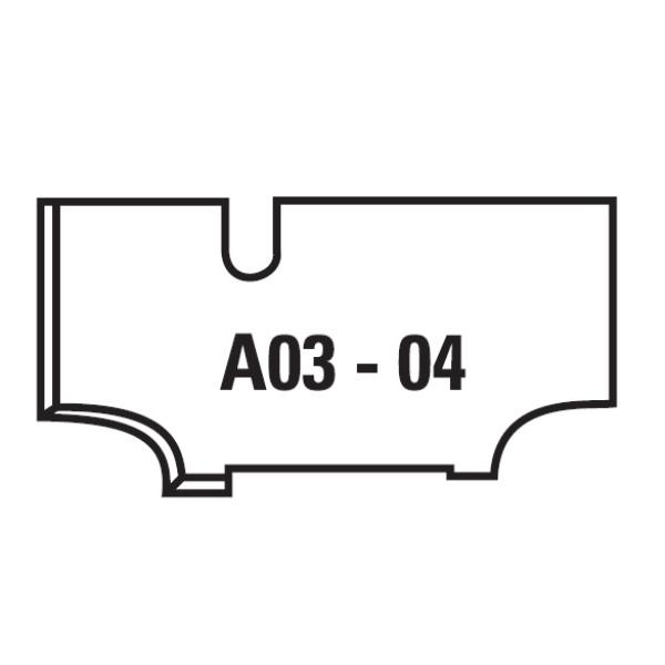 Klein profilplatte A03 til W261/W262/W201.350.X - sæt med 2 stk