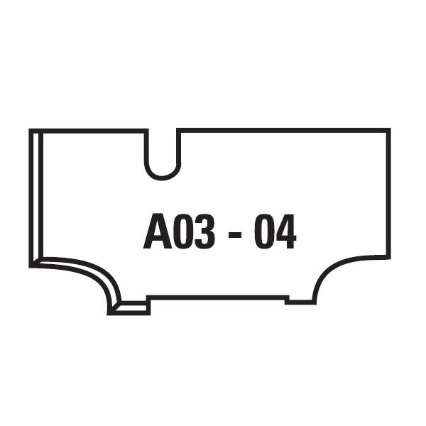 Klein profilplate A04 for W261/W262/W201.351.X - sett med 2 stk.