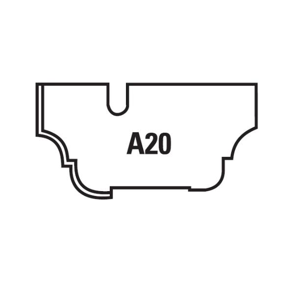 Klein profilplatte A20 til W261/W262/W213.380.X - sæt med 2 stk
