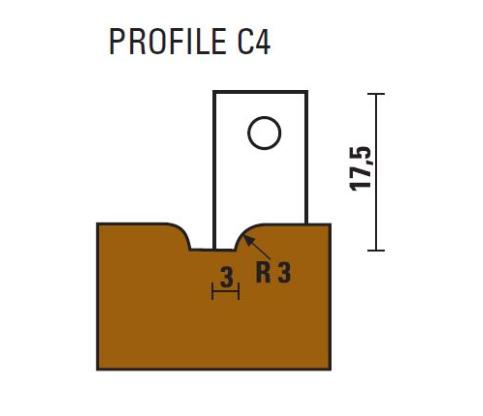 Klein profilplatte C4, radius 3, til W162.250.R