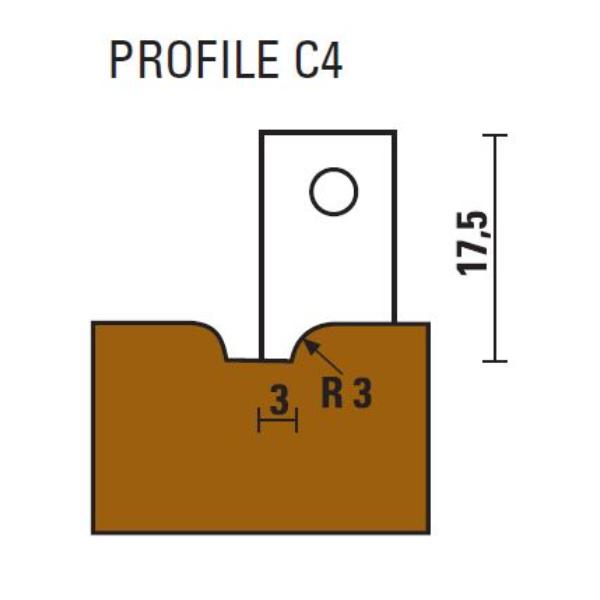 Klein profilplatte C4, radius 3, til W162.250.R