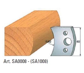 Klein profilkniv nr 8, 40x4 mm, SP, til profilhoved
