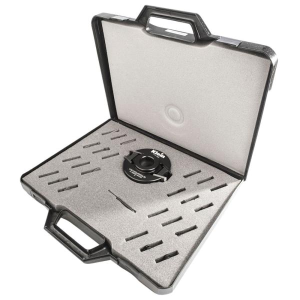 Klein universal profilhode i aluminium, Ø100x30 mm med 13 profiler og avbøyere (profil 0, 13-24), manuell fremføring